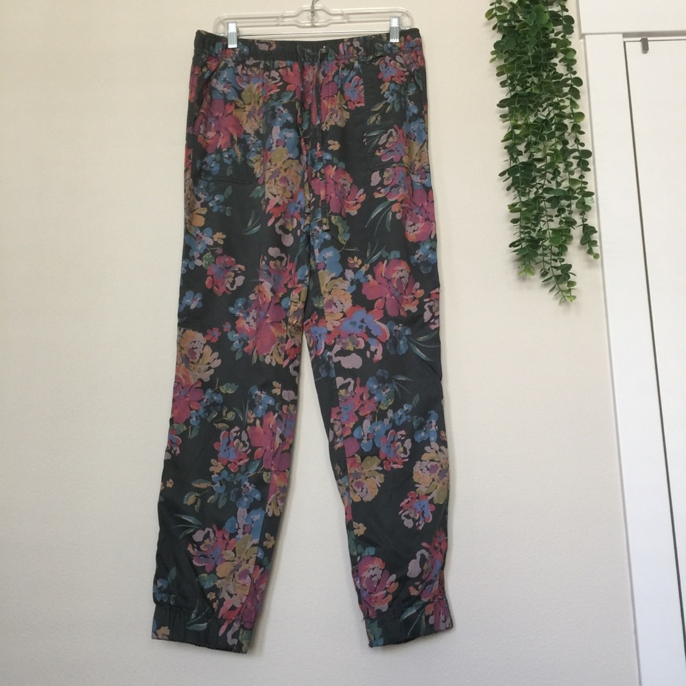 Nicole Miller New York Floral Print Skinny Leg Pants Size Medium